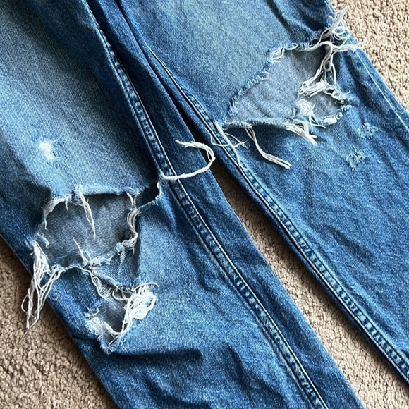 Abercrombie and Fitch Annie Girlfriend Distressed Straight Leg Jeans - Picture 6 of 8